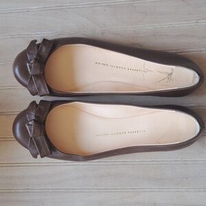 Giuseppe Zanotti Vero Cuoio Brown Leather Bow Detail Comfort Ballet Flats
